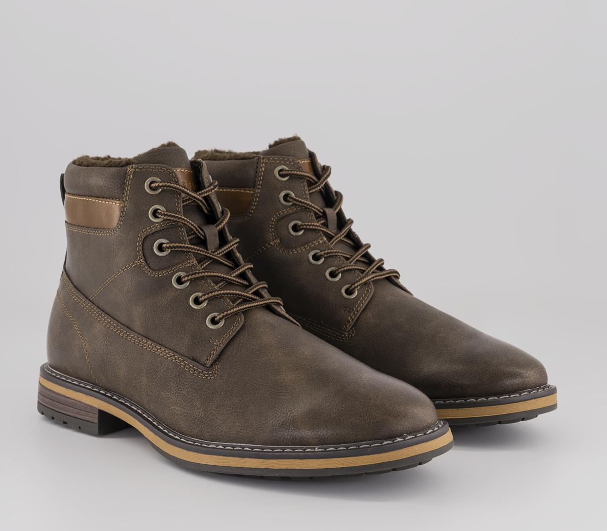 OFFICEBrodie Borg Lined Lace Up BootsBrown