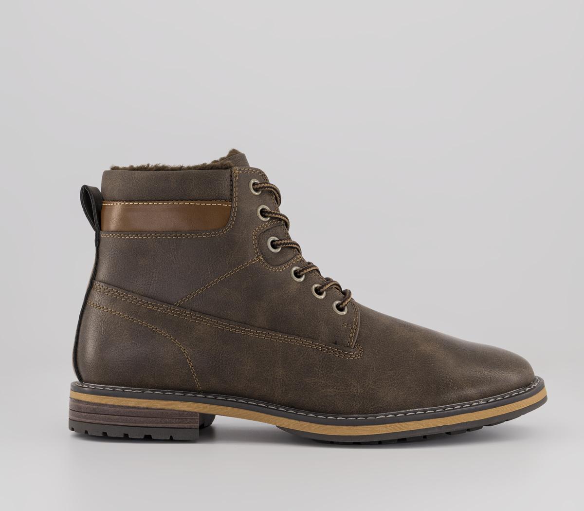 OFFICEBrodie Borg Lined Lace Up BootsBrown