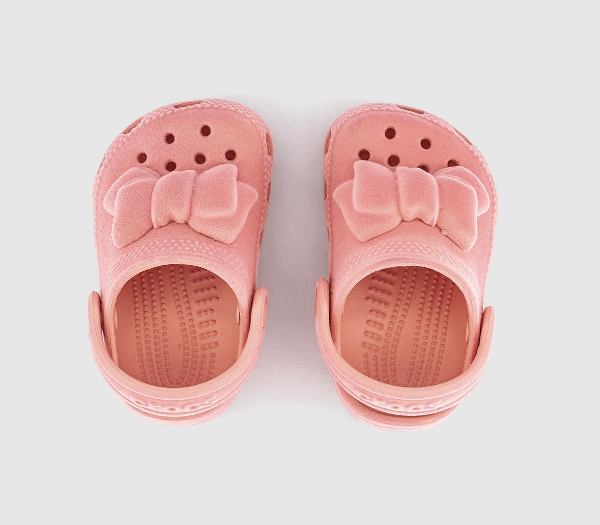 CrocsClassic Velvet Bow Clogs ToddlerPowder Pink