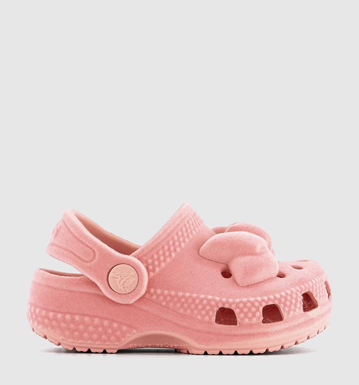 Crocs Classic Velvet Bow Clogs Toddler Powder Pink