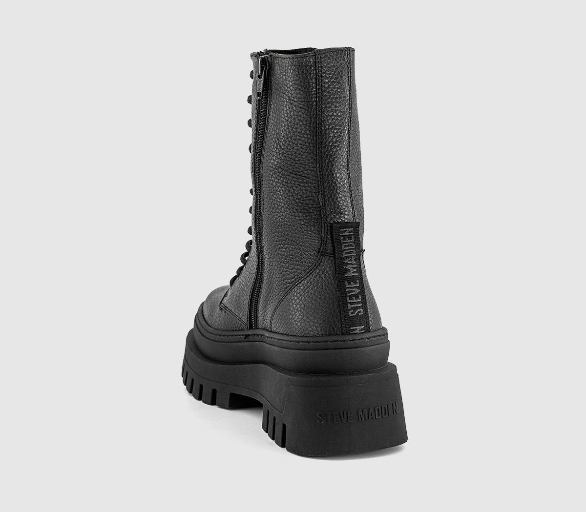 Steve MaddenCoast Lace Up BootsBlack Leather