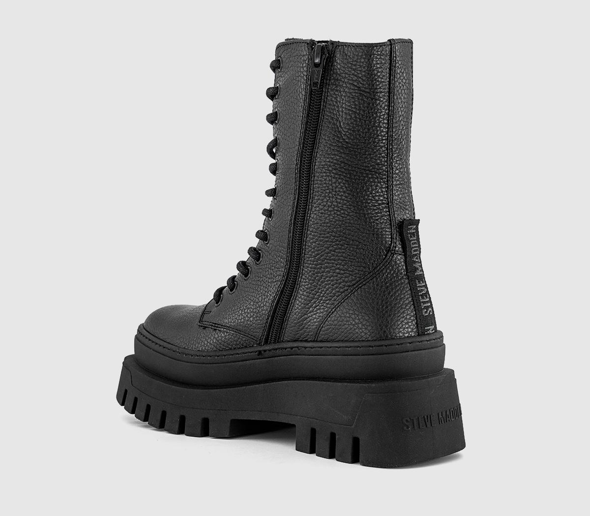 Steve MaddenCoast Lace Up BootsBlack Leather