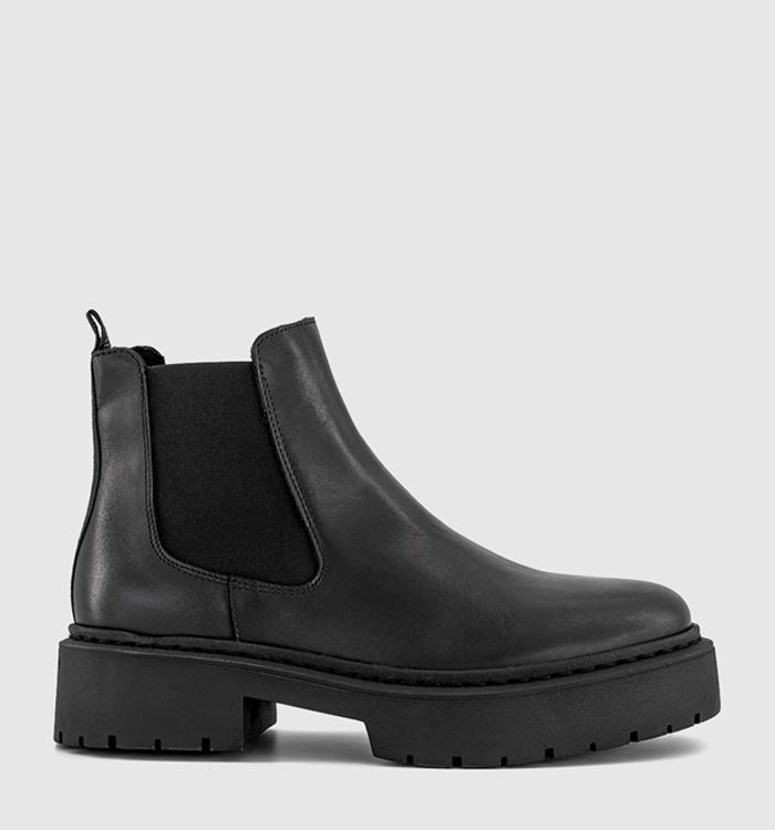 Steve Madden Glennis Chelsea Boots Black Leather