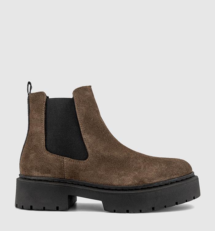 Steve Madden Glennis Chelsea Boots Taupe Suede