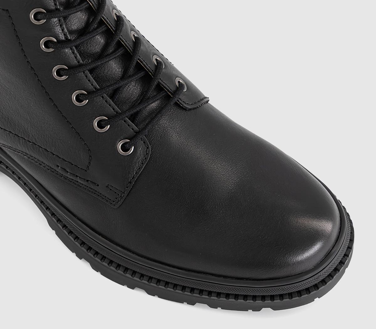 OFFICEBowie Chunky Leather Lace BootsBlack Leather