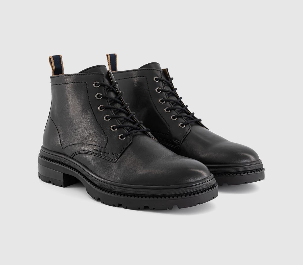 OFFICEBowie Chunky Leather Lace BootsBlack Leather
