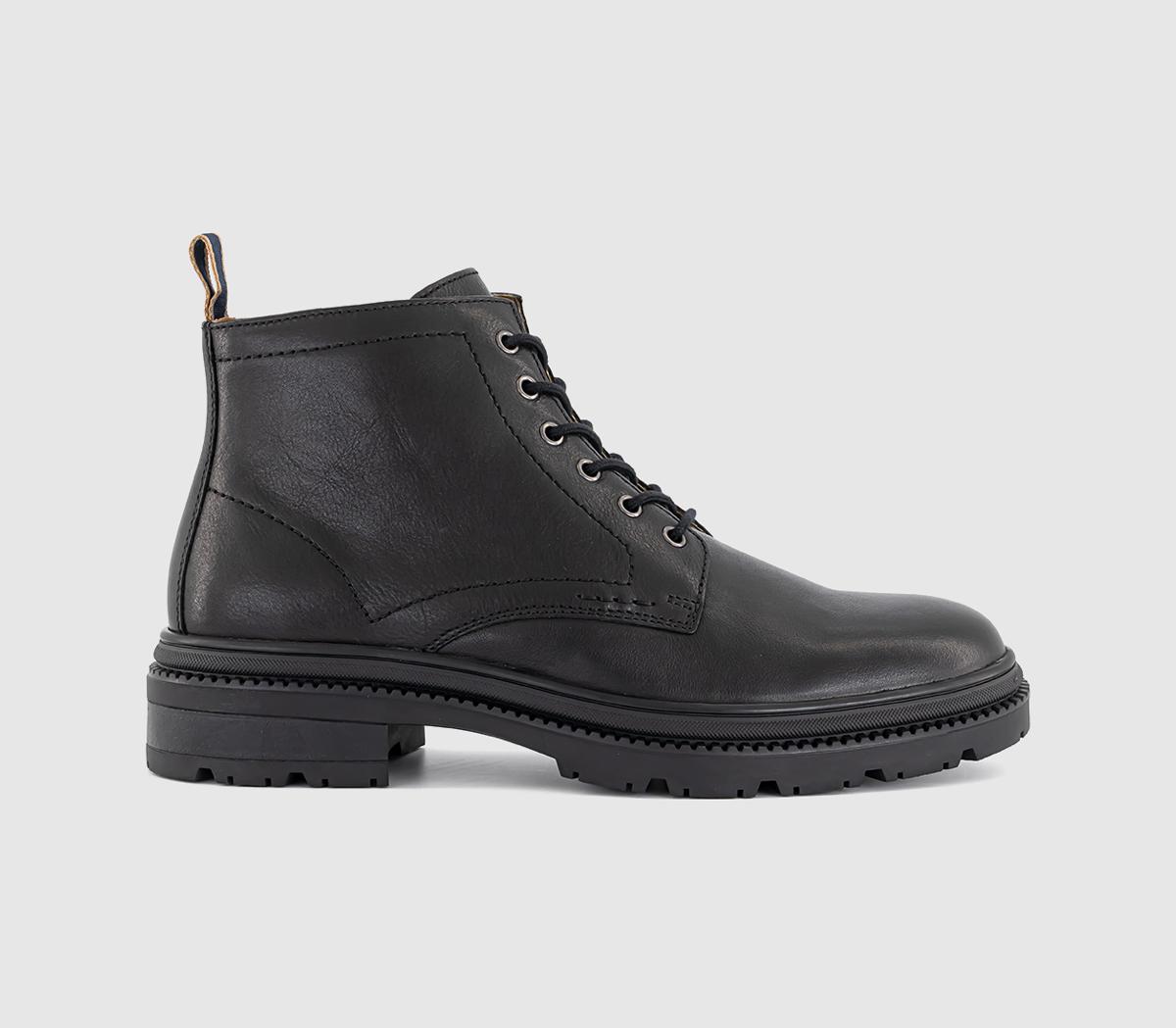 OFFICEBowie Chunky Leather Lace BootsBlack Leather