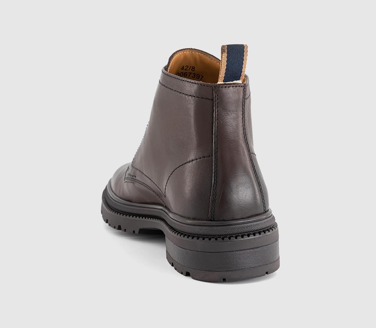 OFFICEBowie Chunky Leather Lace BootsBrown Leather