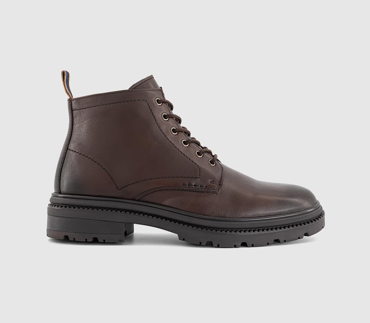 OFFICEBowie Chunky Leather Lace BootsBrown Leather