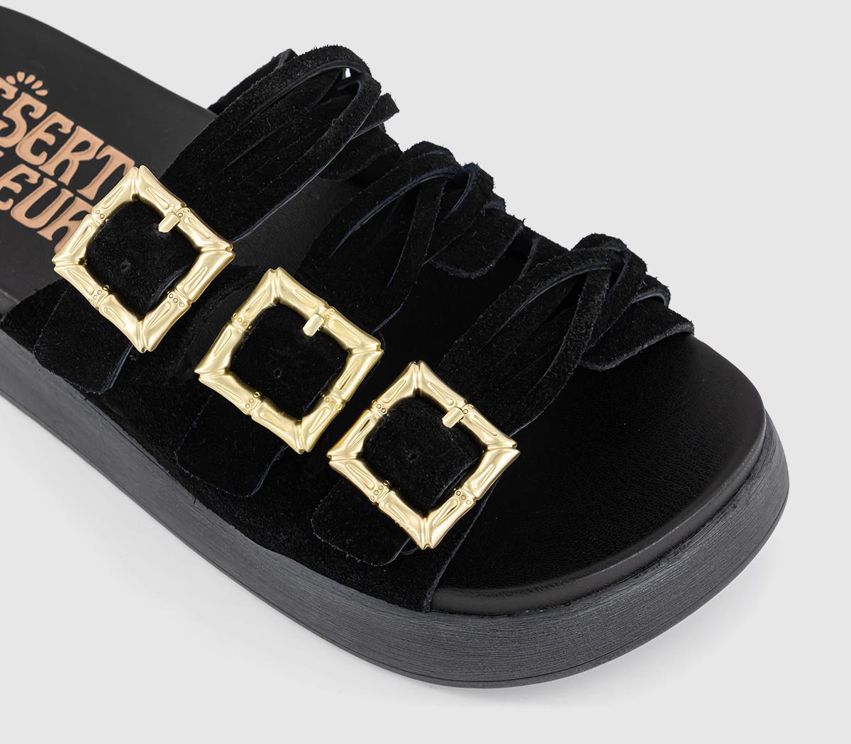 Desert FleurGypsum Buckle Slides Desert FleurGypsum Buckle SlidesBlack