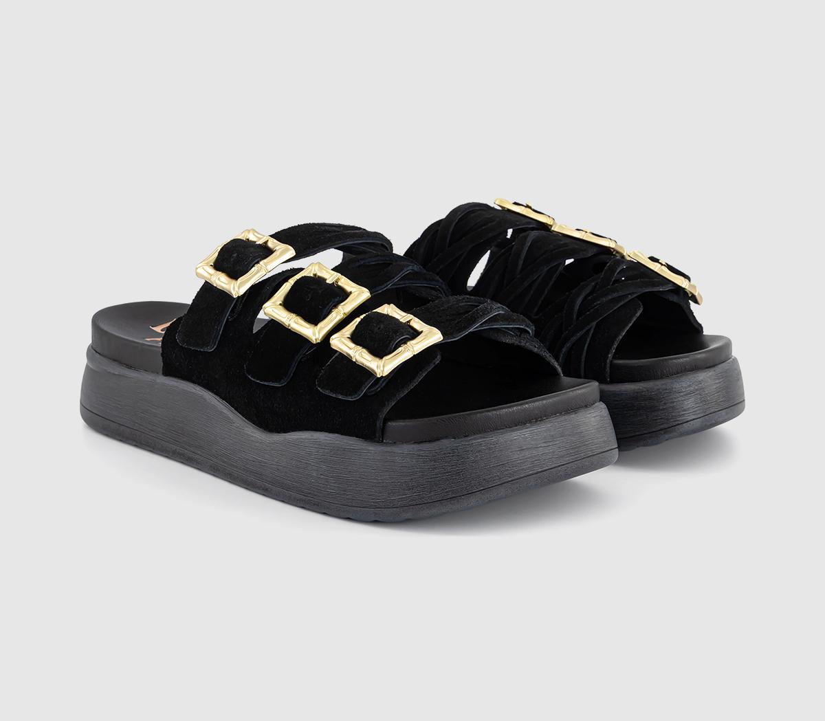 Desert FleurGypsum Buckle Slides Desert FleurGypsum Buckle SlidesBlack