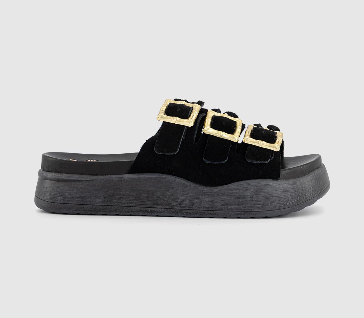 Desert FleurGypsum Buckle Slides Desert FleurGypsum Buckle SlidesBlack