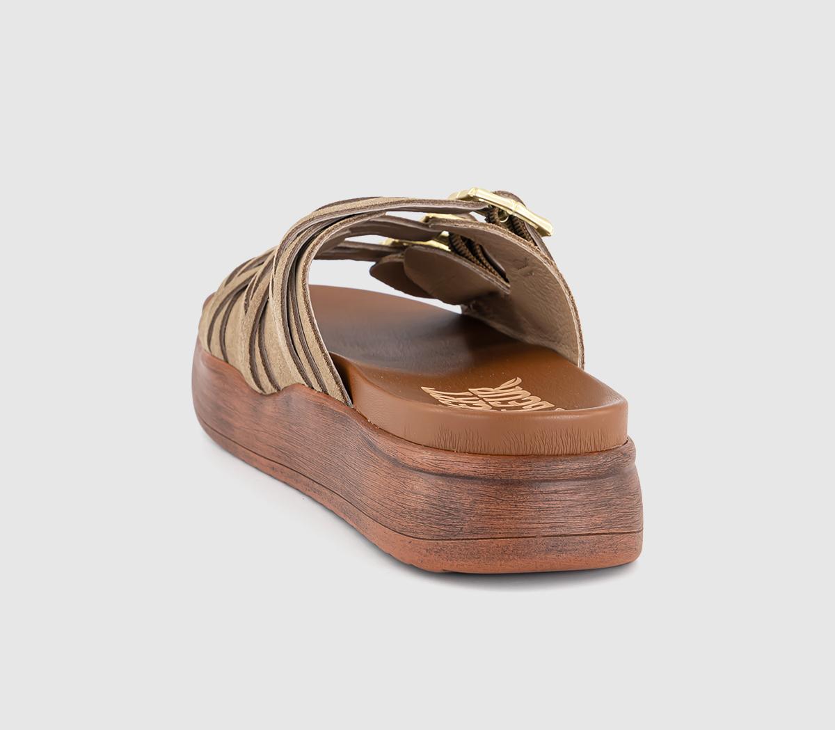 Desert FleurGypsum Buckle Slides Desert FleurGypsum Buckle SlidesTaupe