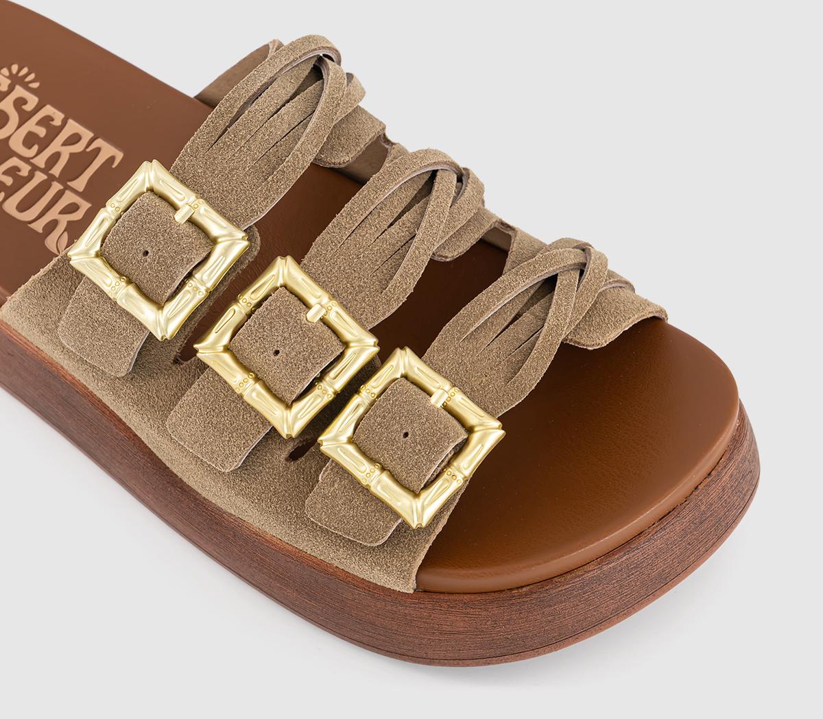 Desert FleurGypsum Buckle Slides Desert FleurGypsum Buckle SlidesTaupe