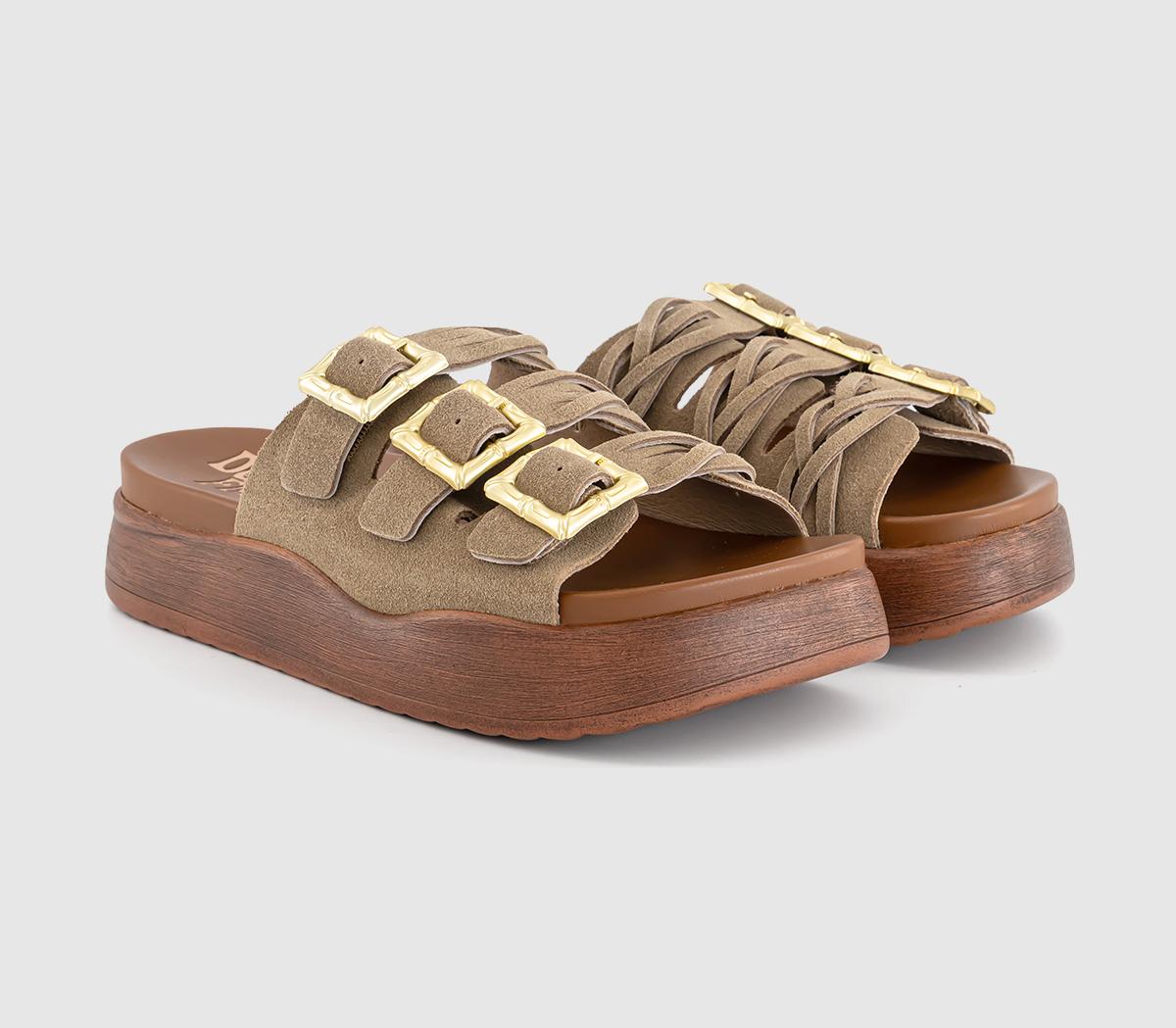 Desert FleurGypsum Buckle Slides Desert FleurGypsum Buckle SlidesTaupe