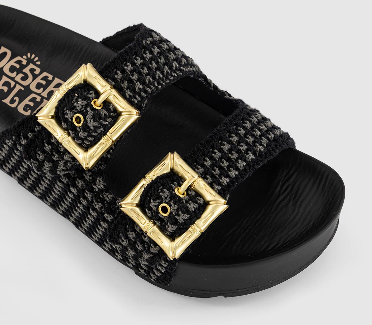 Desert FleurSuper Crochet Slides Desert FleurSuper Crochet SlidesBlack
