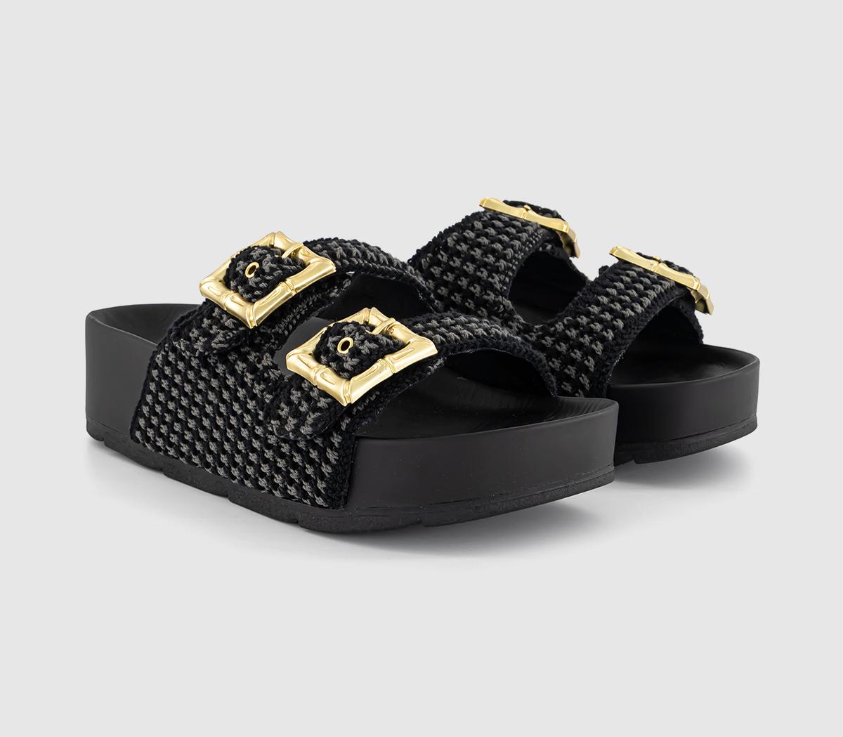 Desert FleurSuper Crochet Slides Desert FleurSuper Crochet SlidesBlack