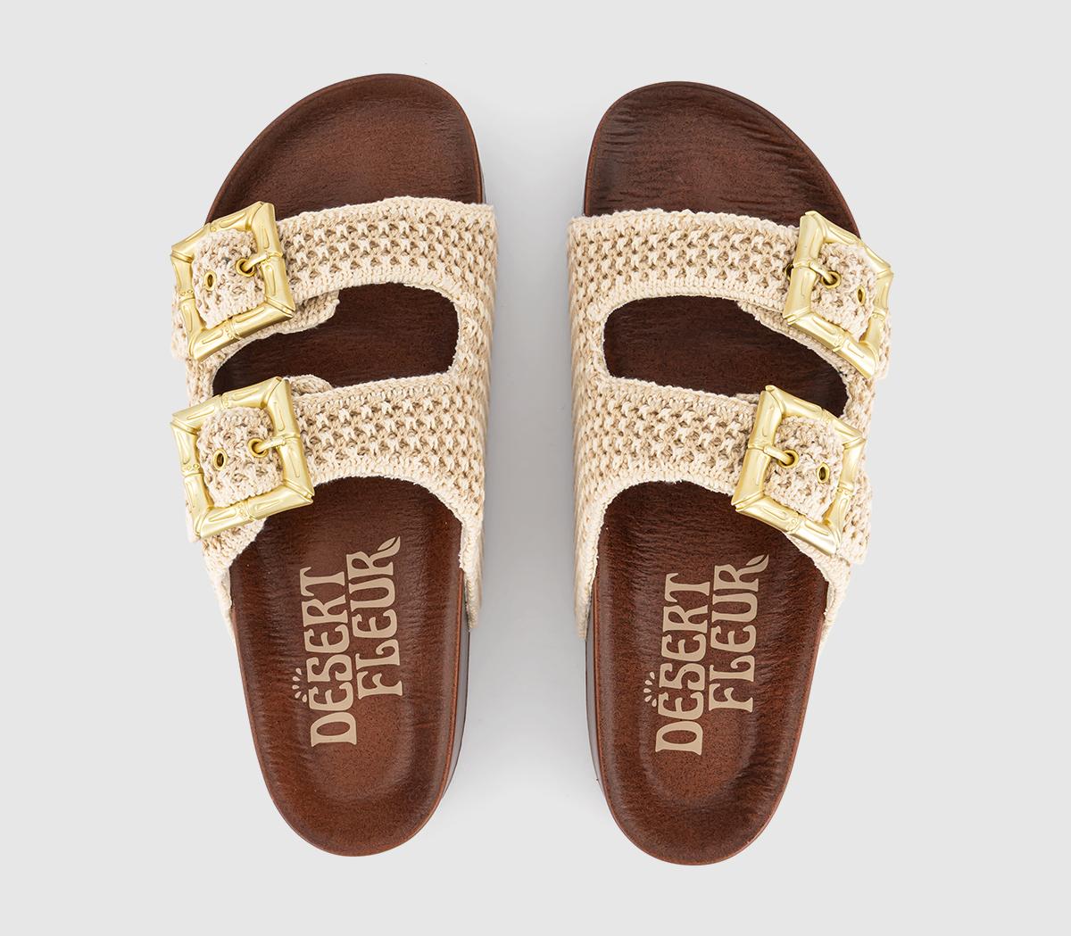 Desert FleurSuper Crochet SlidesNatural