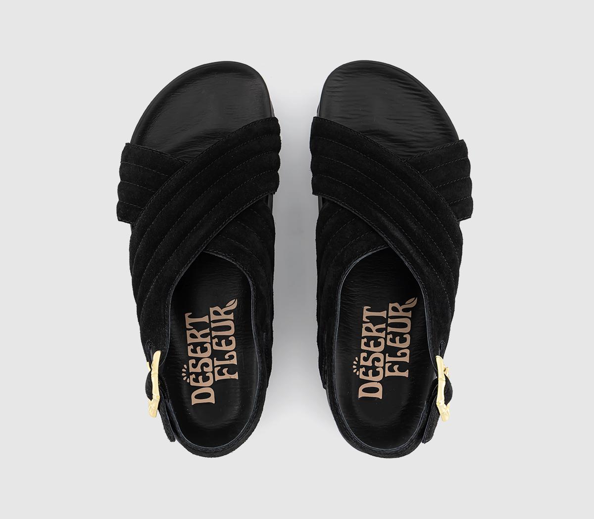 Desert FleurSparks Cross Strap SandalsBlack
