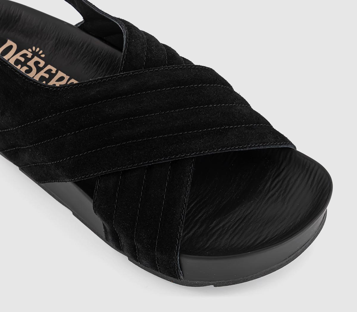Desert FleurSparks Cross Strap SandalsBlack