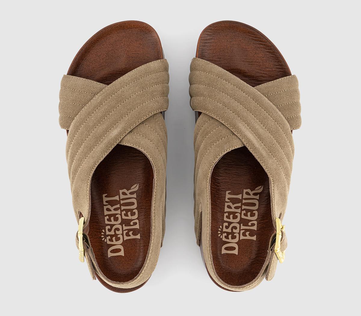 Desert FleurSparks Cross Strap SandalsTaupe