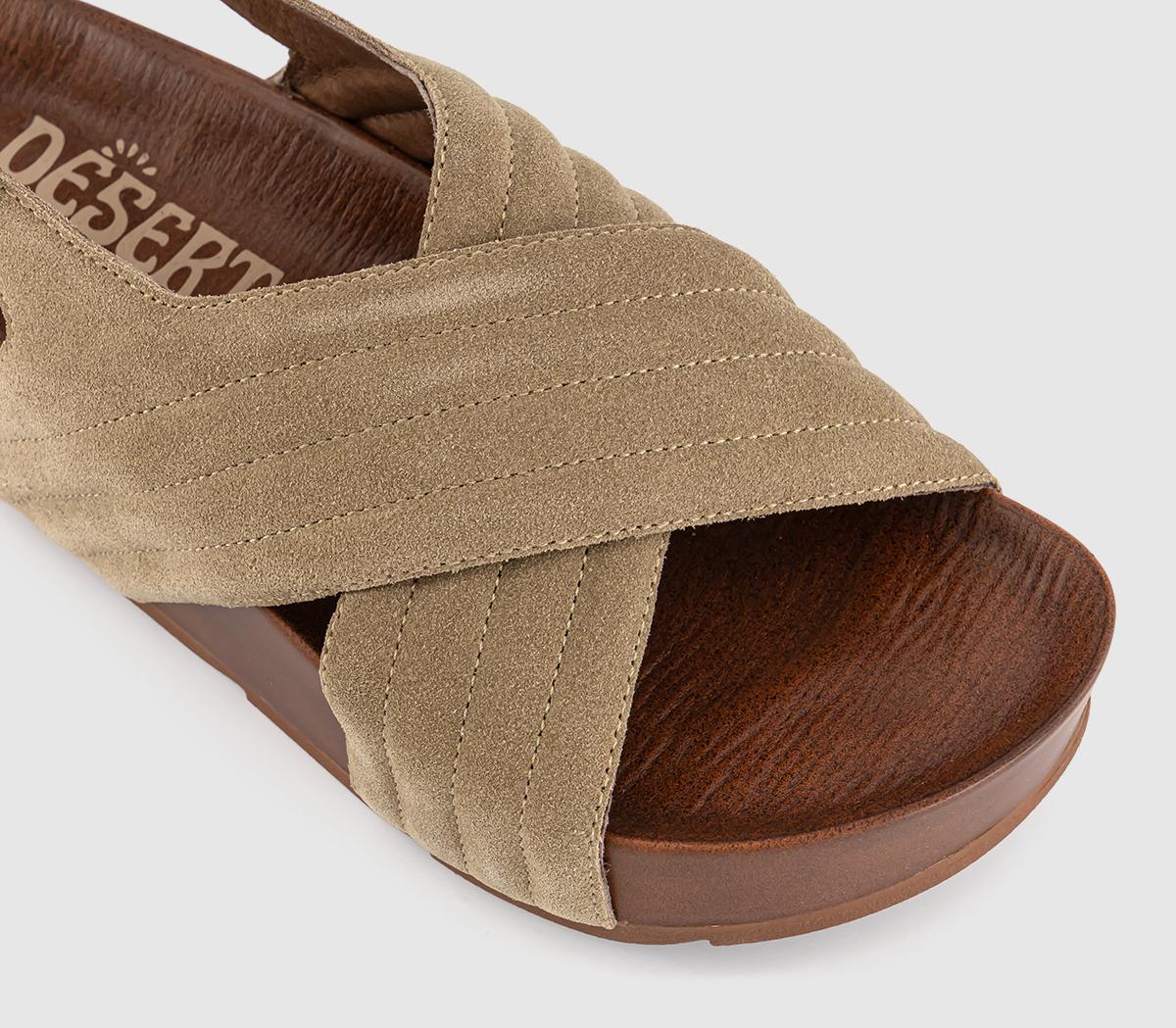Desert FleurSparks Cross Strap SandalsTaupe