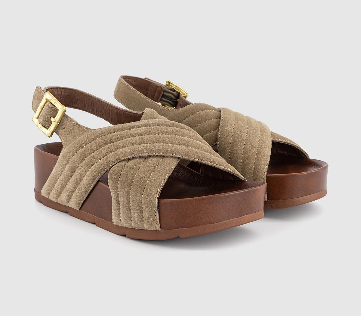 Desert FleurSparks Cross Strap SandalsTaupe