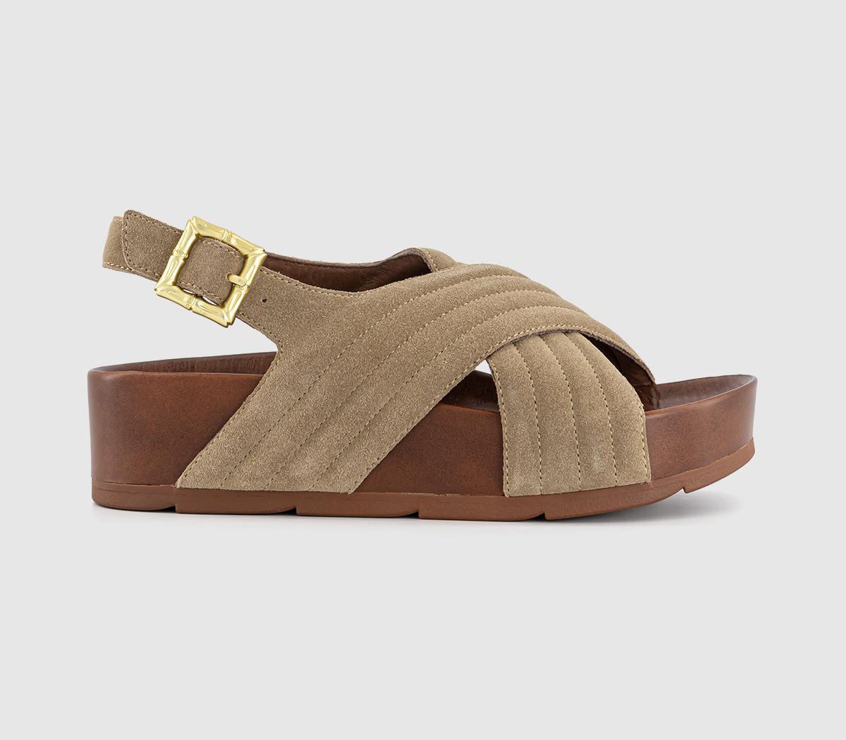 Desert FleurSparks Cross Strap SandalsTaupe