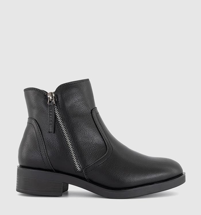 OFFICE Agnes Side Zip Ankle Boots Black