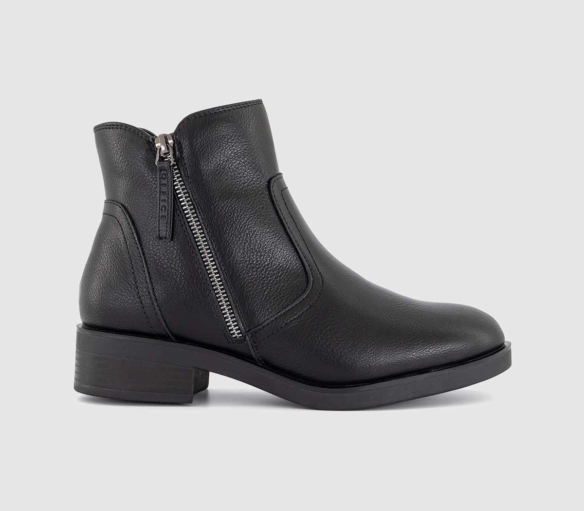 OFFICEAgnes Side Zip Ankle BootsBlack