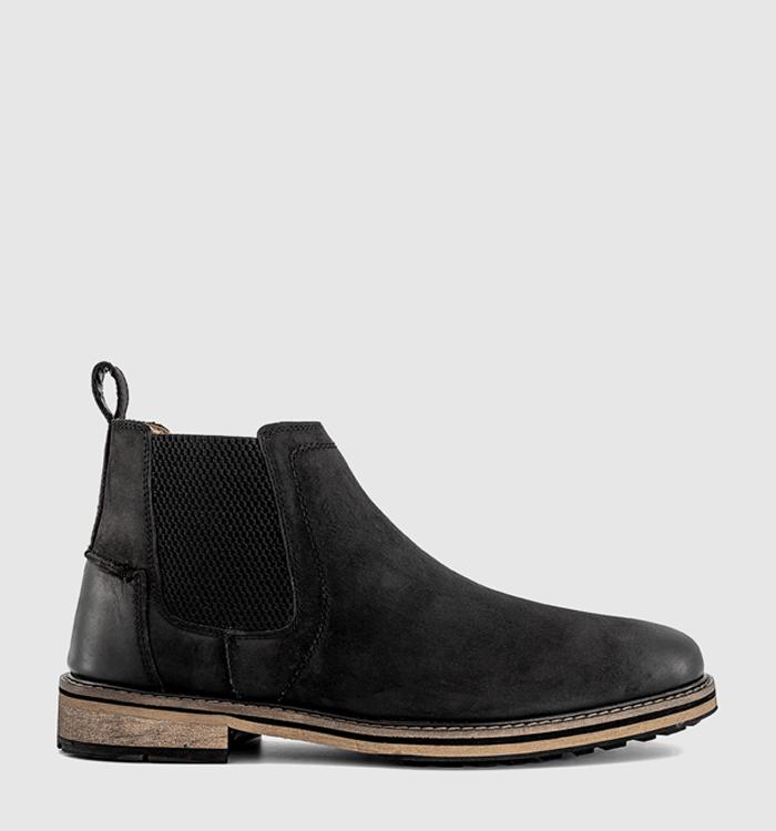 OFFICE Bernard Nubuck Chelsea Boots Black Nubuck