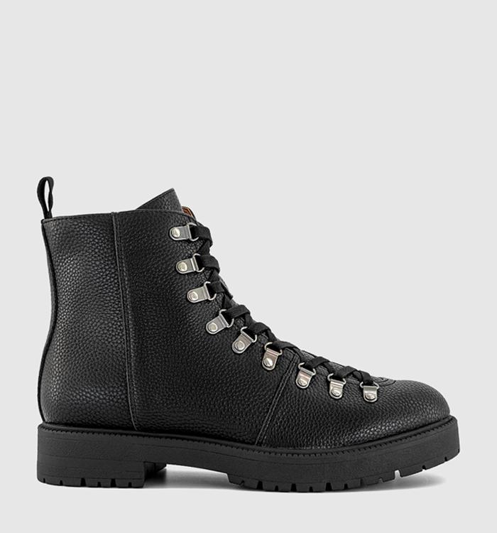 OFFICE Benson 9 Eyelet Lace Up Boots Black