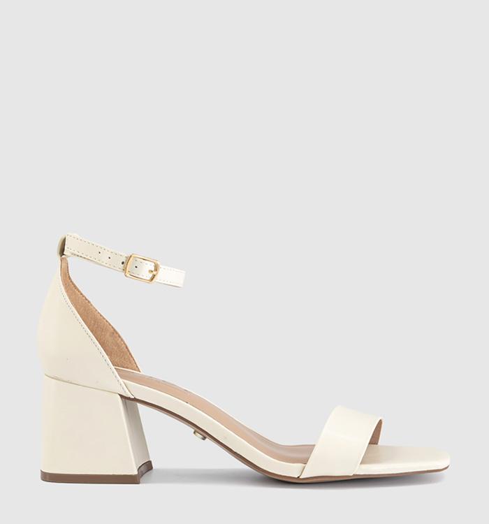 OFFICE Makaya  Two Part Block Heel Sandals Off White