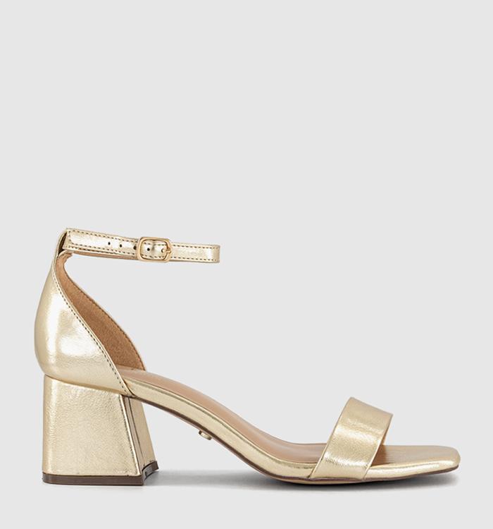 OFFICE Makaya  Two Part Block Heel Sandals Gold