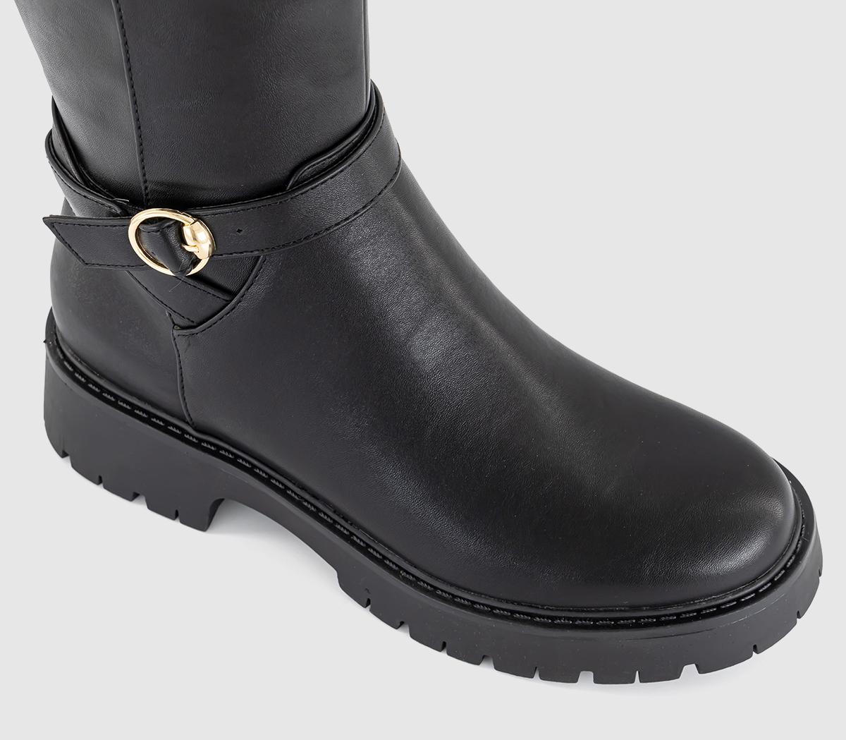 OFFICEKaia Buckle Detail Riding BootsBlack