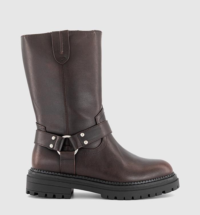OFFICE Kady Biker Boots Brown