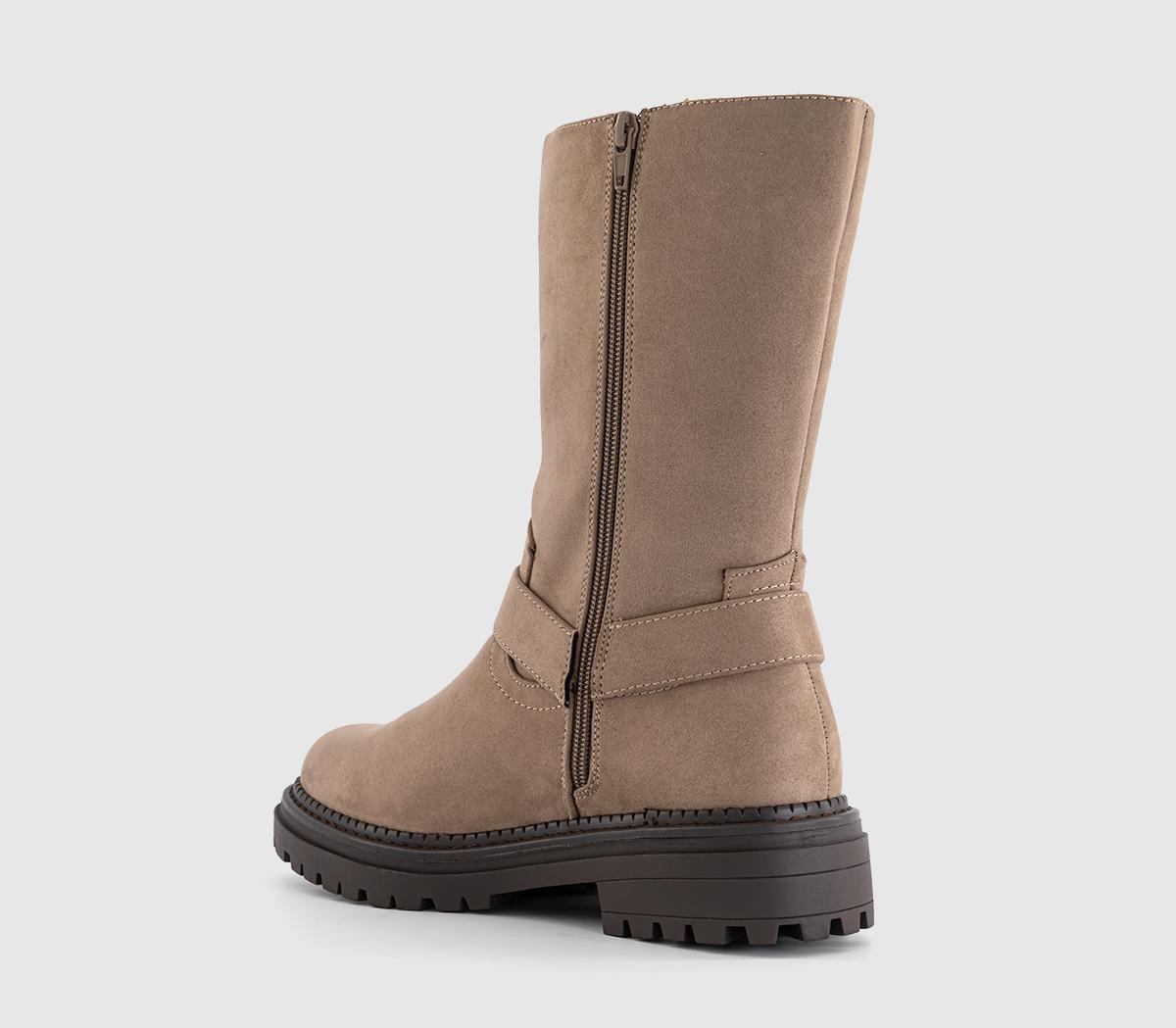 OFFICEKady Biker BootsBeige Faux Suede