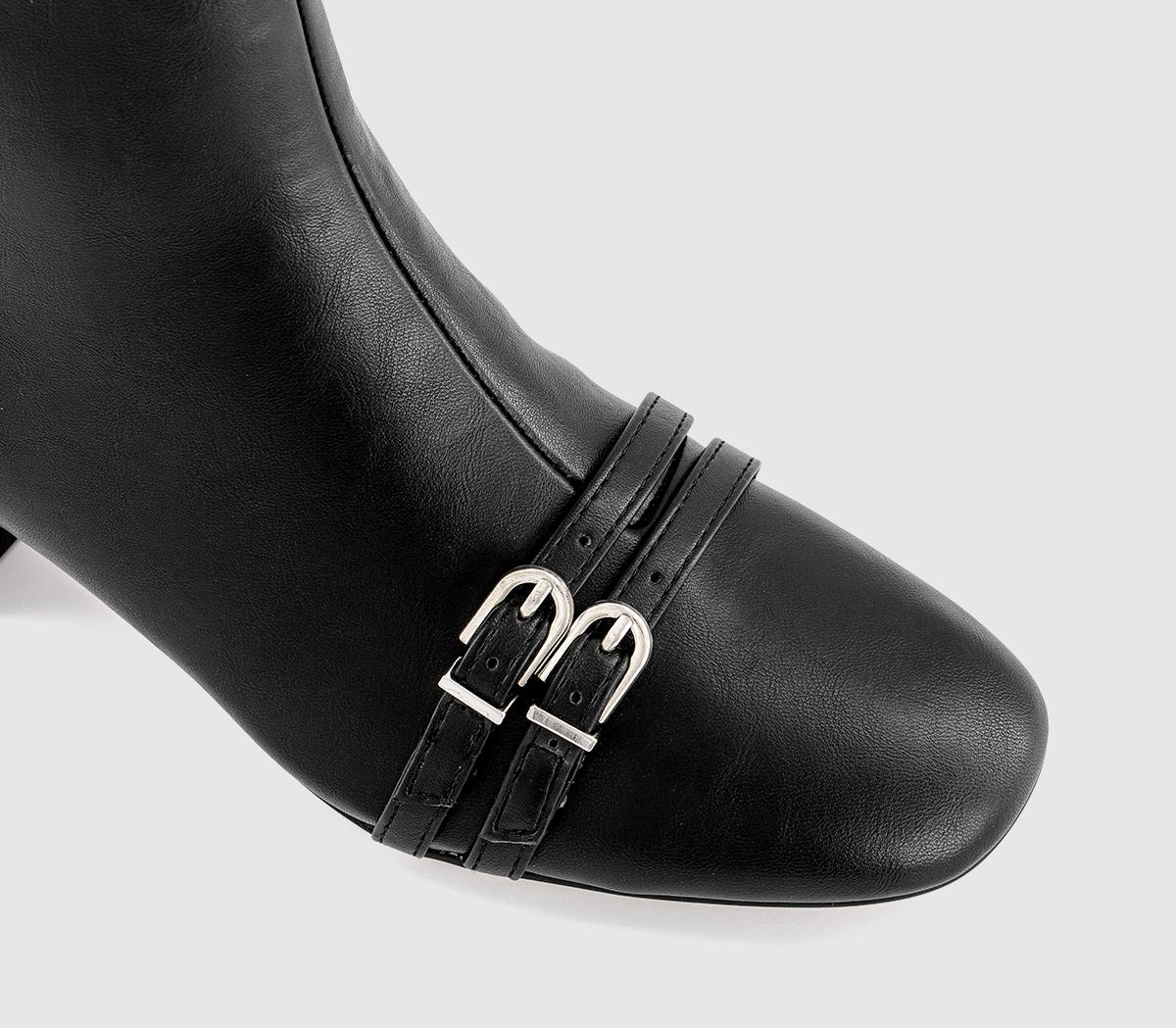 OFFICEAris Block Heel Buckle Detail BootsBlack