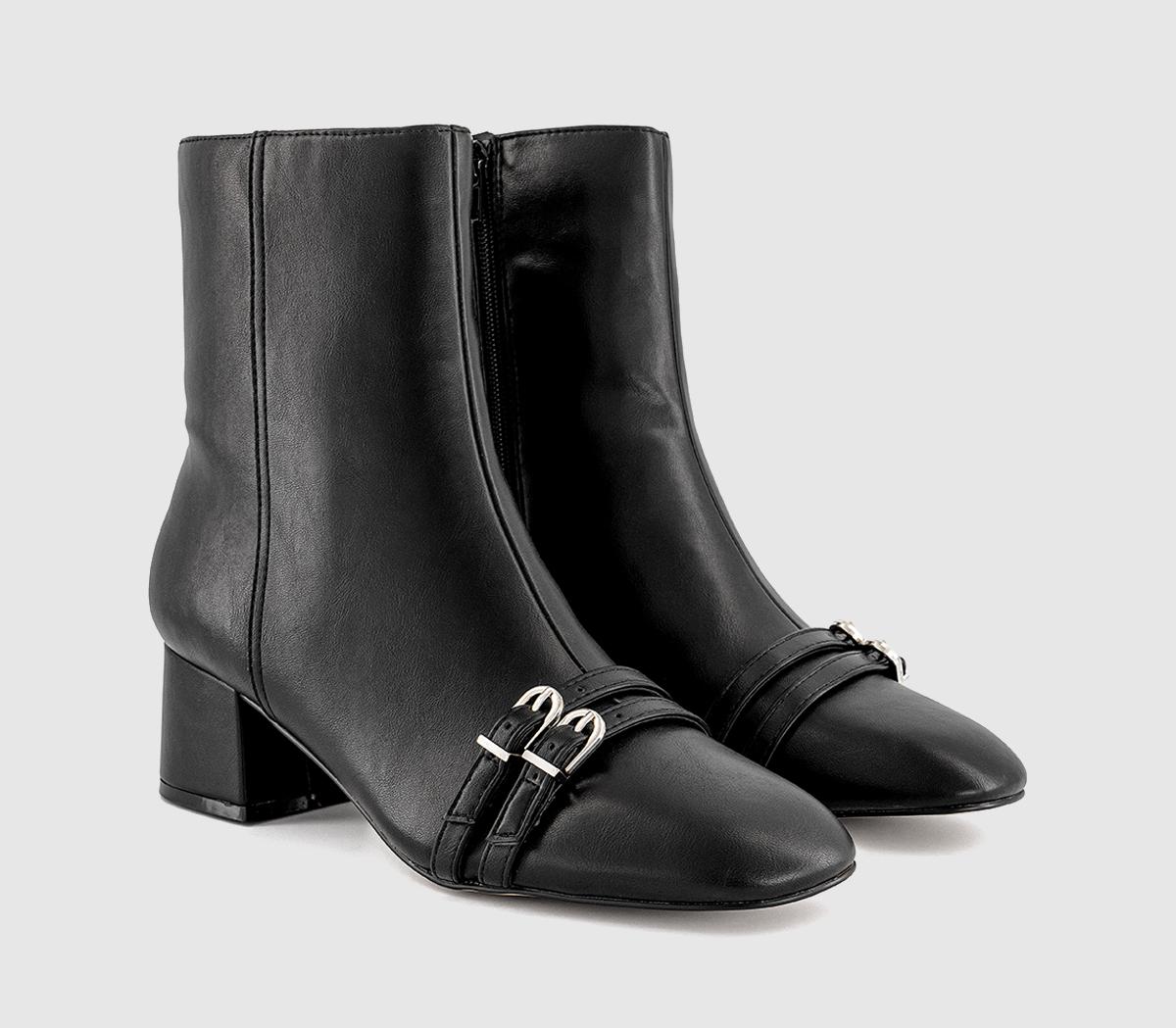 OFFICEAris Block Heel Buckle Detail BootsBlack