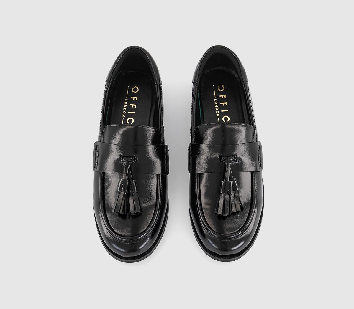 OFFICEFidget Round Toe Tassel LoafersBlack