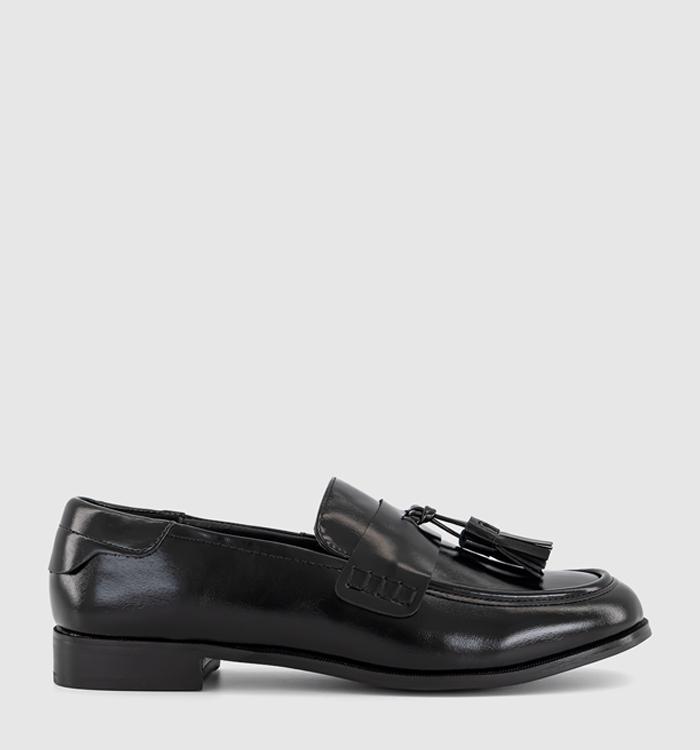 OFFICE Fidget Round Toe Tassel Loafers Black