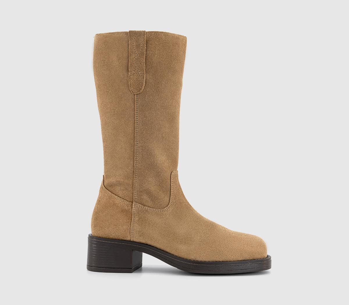OFFICEKickstart Chunky Calf BootsBeige Suede