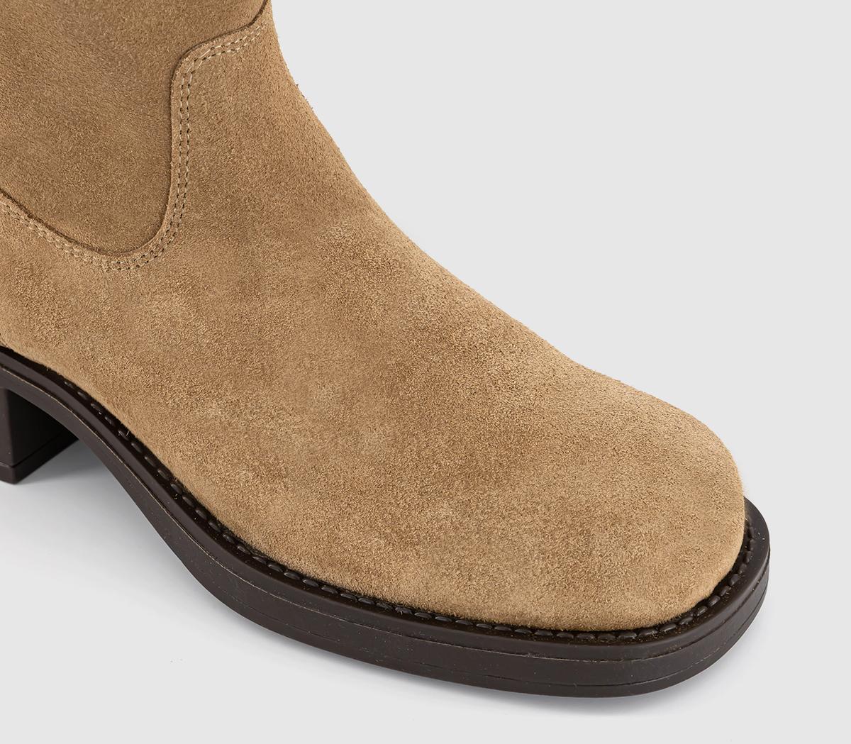 OFFICEKickstart Chunky Calf BootsBeige Suede