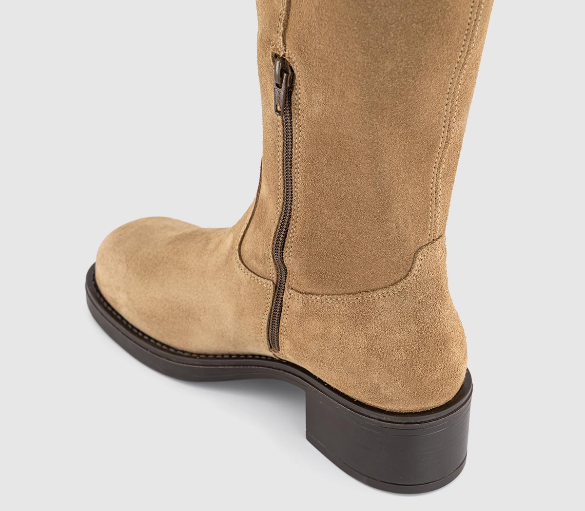 OFFICEKickstart Chunky Calf BootsBeige Suede