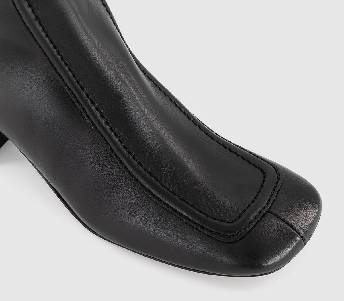 OFFICEAnatomy Apron Heeled BootsBlack Leather