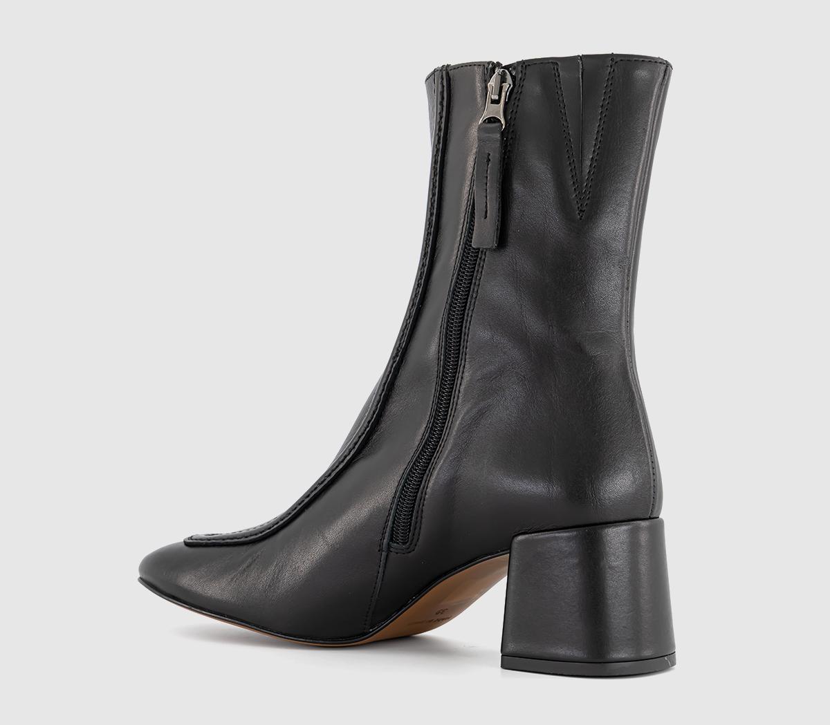 OFFICEAnatomy Apron Heeled BootsBlack Leather