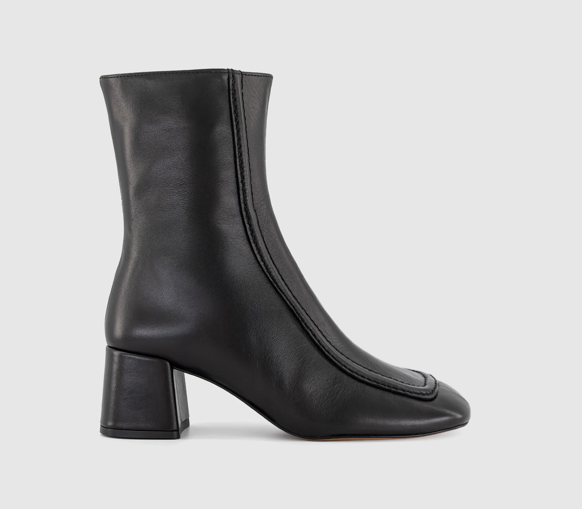 OFFICEAnatomy Apron Heeled BootsBlack Leather