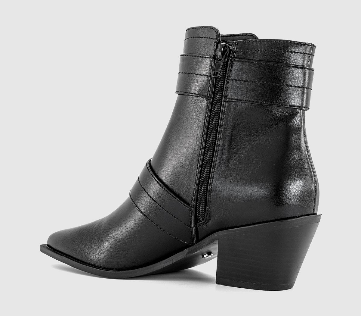 OFFICEAxis Buckle heeled Ankle BootBlack
