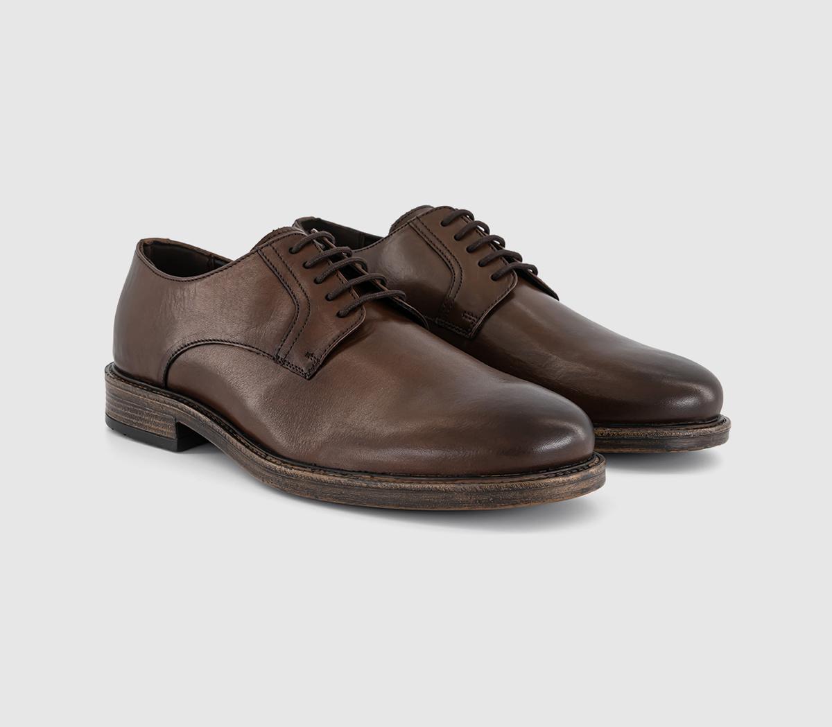 OFFICECurtis Casual Lace Up Derby Shoes Brown Leather