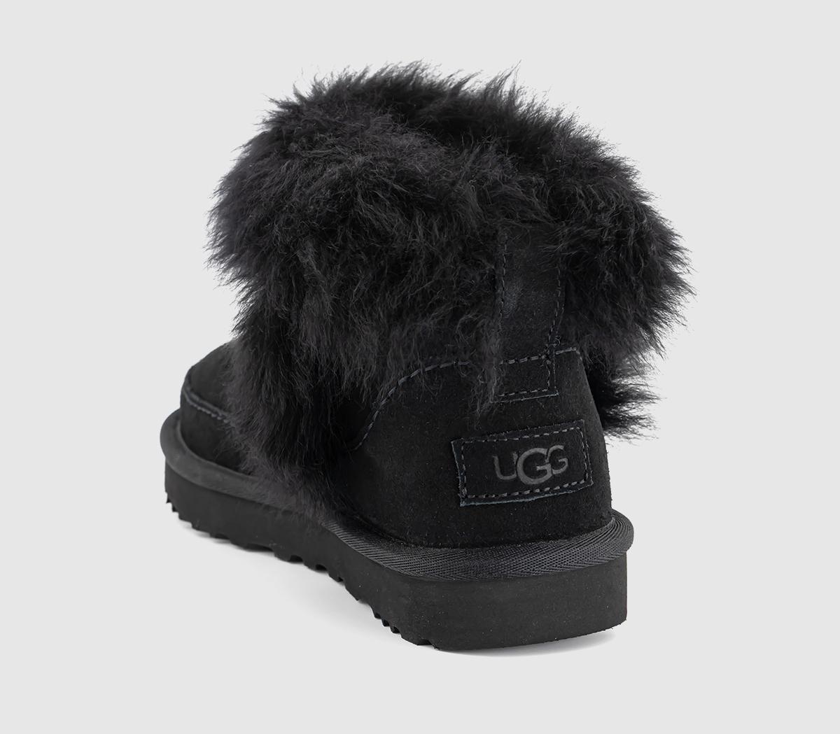 UGG Classic Ultra Mini Chalet Boots Black - Women's Ankle Boots